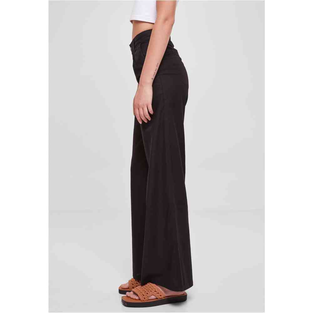 Urban Classics - High Linen Mixed Wijde broek - Zwart